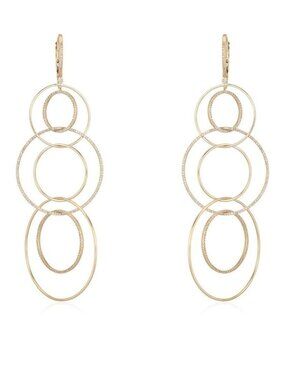 Multi Hoop 14K (or 18k upon request) Yellow Gold Drop Earrings